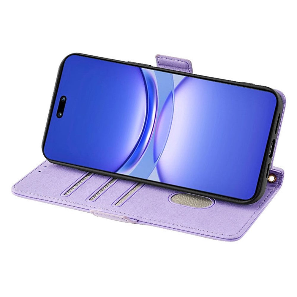 Huawei Nova 12 Pro 5G / Nova 12 Ultra 5G-skal, RFID-blockerande PU-läder, stativ, axelbandsskydd, mobilskal