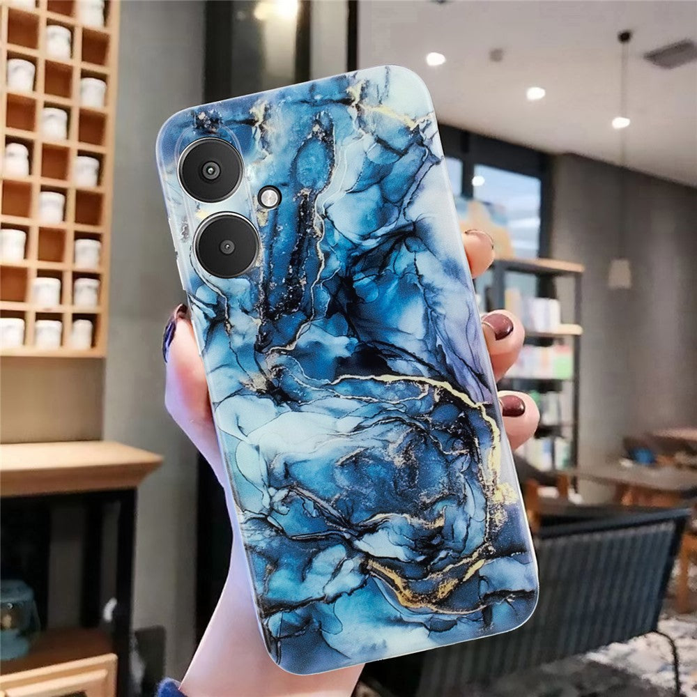 For Xiaomi Redmi 13C 4G / Poco C65 4G Case Soft TPU Protective Phone Cover Marble Pattern Print