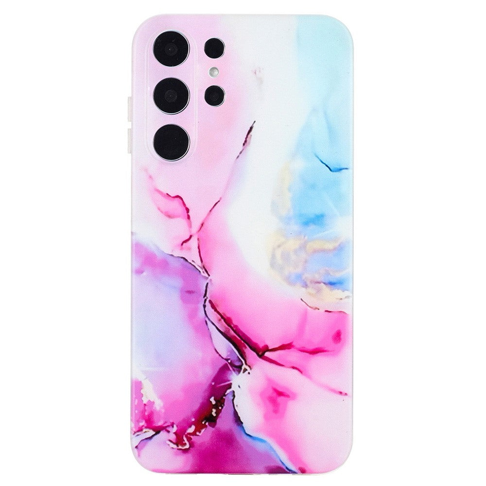 For Samsung Galaxy S24 Ultra Case Marble Effect Pattern Design TPU Phone Cover