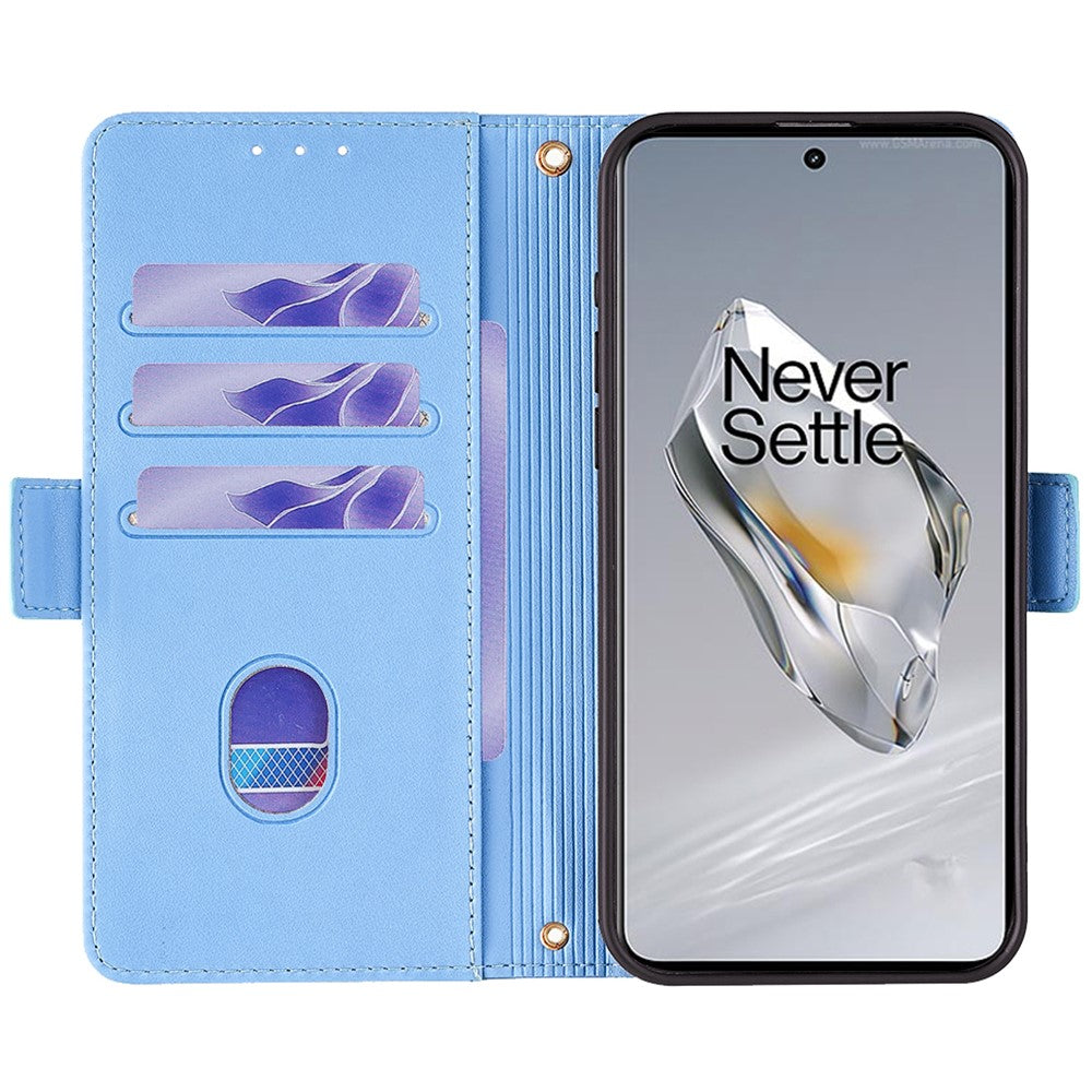 OnePlus 12 5G Axelskal RFID-blockerande plånbok PU-läder magnetiskt spänne mobilskal