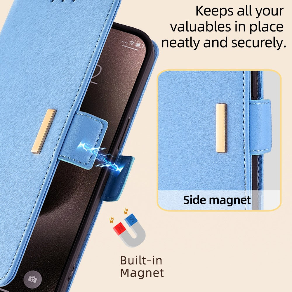 For Oppo Find X7 Ultra Case RFID Blocking PU Leather Card Holder Slots Stand Phone Cover