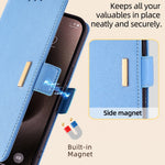 For Asus Zenfone 8 Flip ZS672KS Case RFID Blocking Wallet Phone Leather Cover with 2 Straps