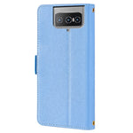For Asus Zenfone 8 Flip ZS672KS Case RFID Blocking Wallet Phone Leather Cover with 2 Straps