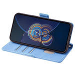 For Asus Zenfone 8 Flip ZS672KS Case RFID Blocking Wallet Phone Leather Cover with 2 Straps