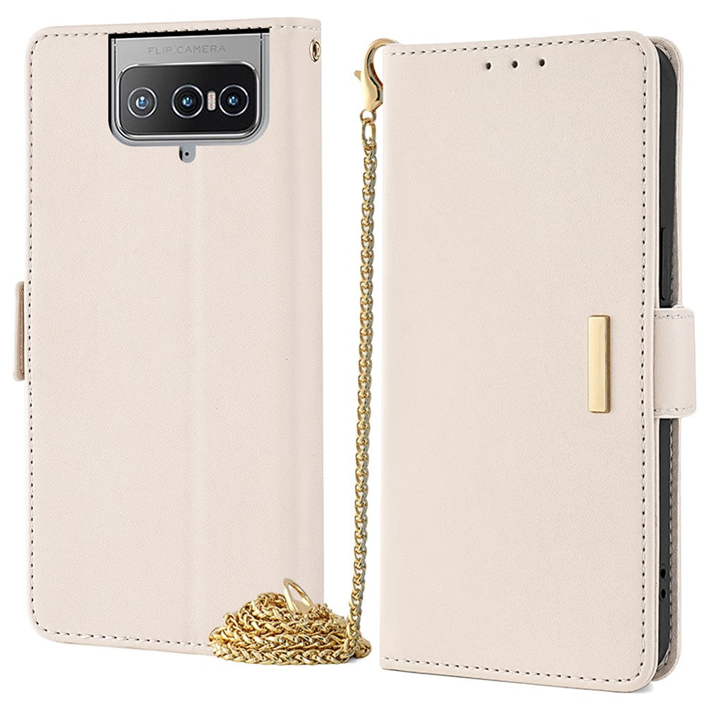 For Asus Zenfone 8 Flip ZS672KS Case RFID Blocking Wallet Phone Leather Cover with 2 Straps