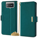For Asus Zenfone 8 Flip ZS672KS Case RFID Blocking Wallet Phone Leather Cover with 2 Straps