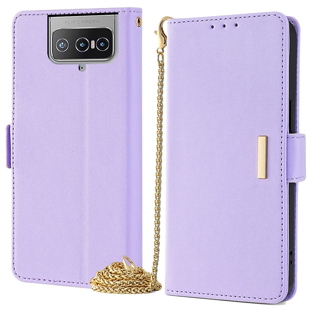 For Asus Zenfone 8 Flip ZS672KS Case RFID Blocking Wallet Phone Leather Cover with 2 Straps