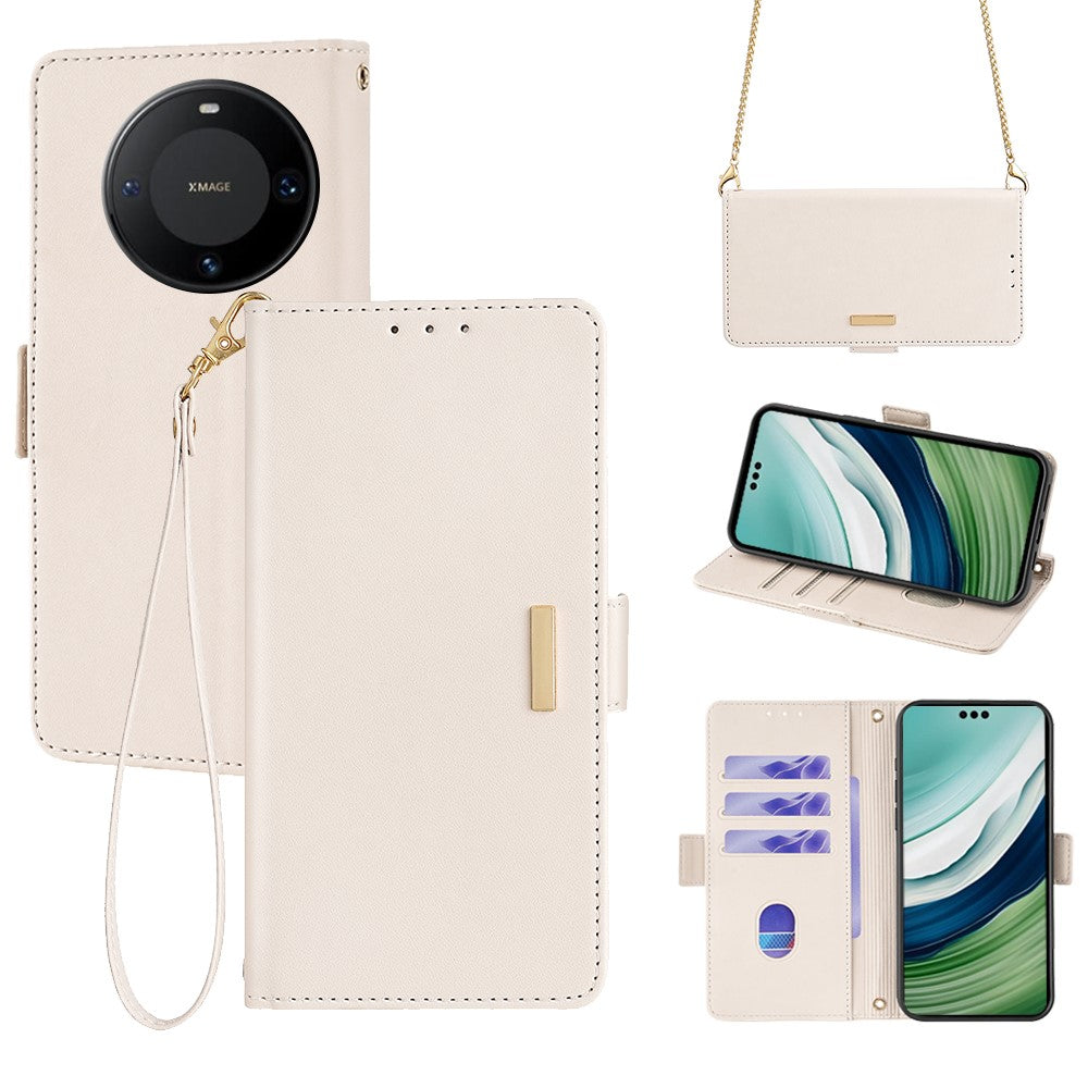 For Huawei Mate 60 Pro / Mate 60 Pro+ Case with Shoulder Strap RFID Blocking Leather Phone Cover