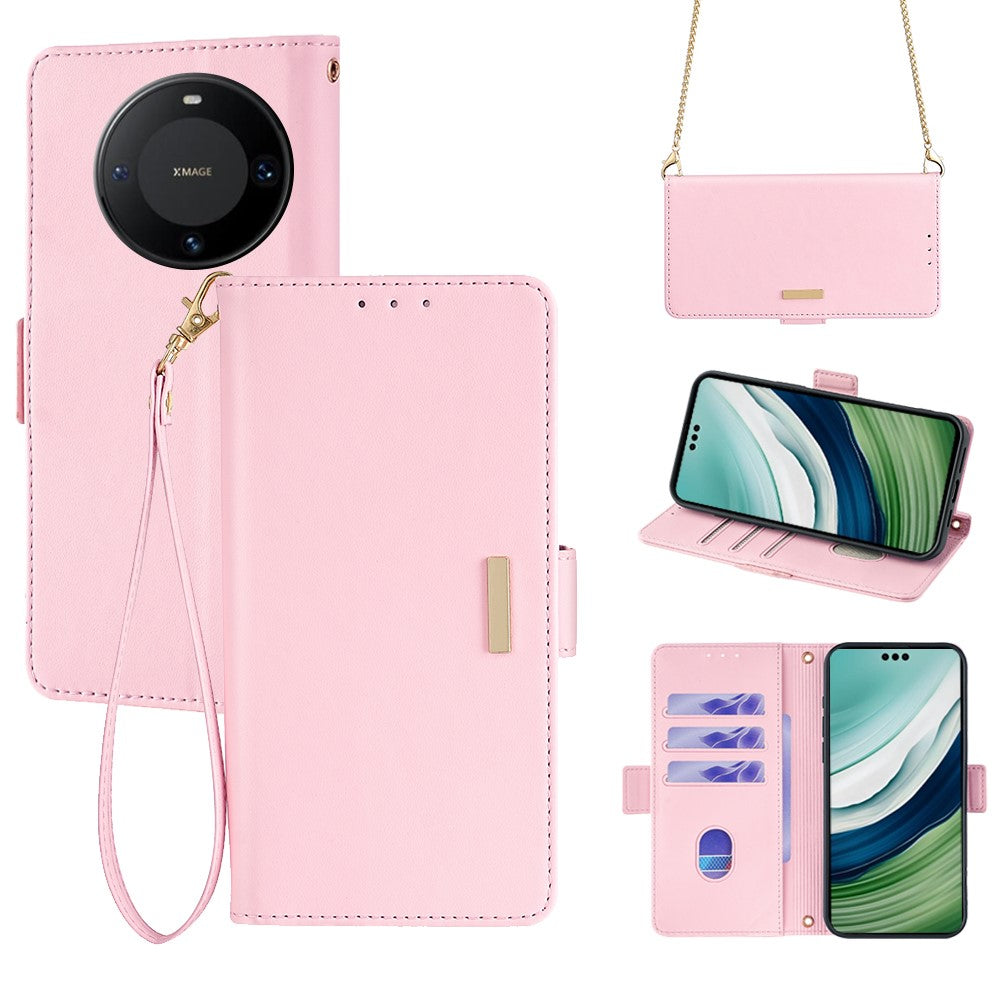 For Huawei Mate 60 Pro / Mate 60 Pro+ Case with Shoulder Strap RFID Blocking Leather Phone Cover