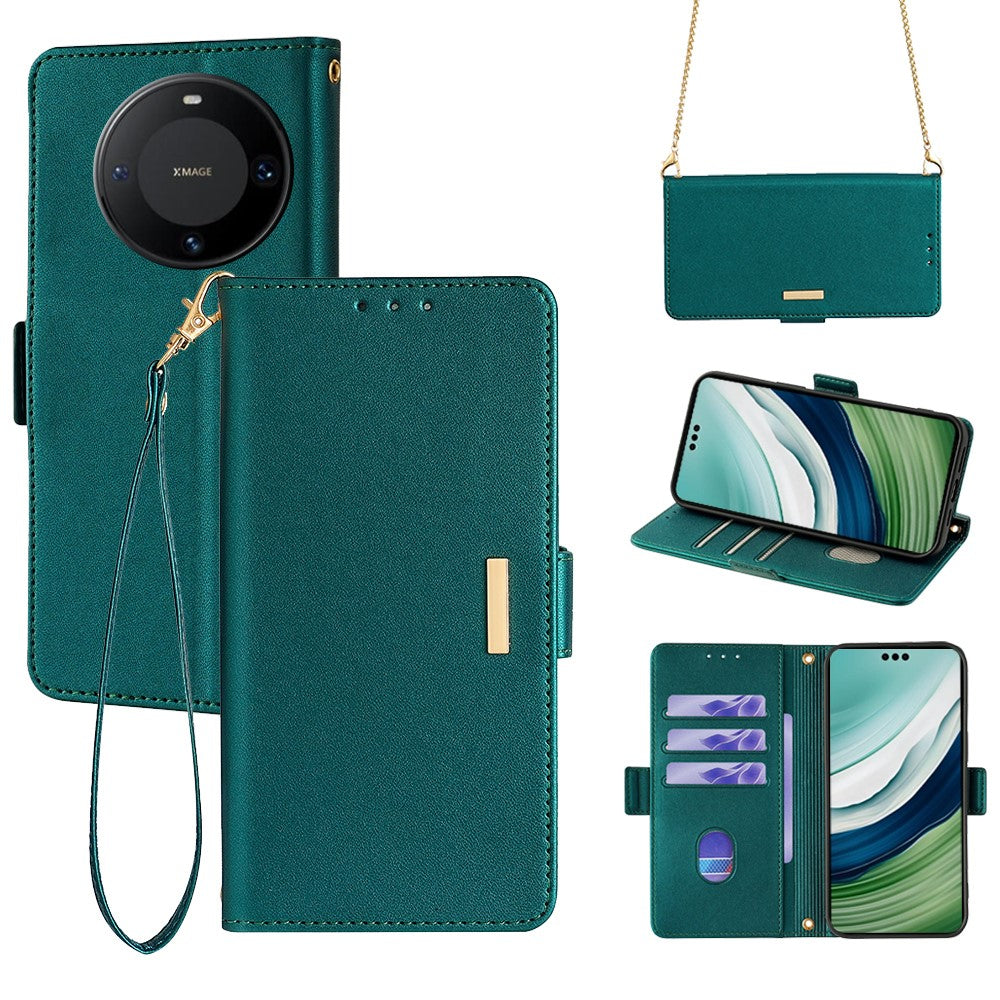 For Huawei Mate 60 Pro / Mate 60 Pro+ Case with Shoulder Strap RFID Blocking Leather Phone Cover