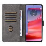 For Motorola Edge 50s Pro 5G / Edge 50 Pro 5G / Edge 50 5G Case RFID Blocking Leather Flip Magnetic Protect Phone Cover with Wrist Strap