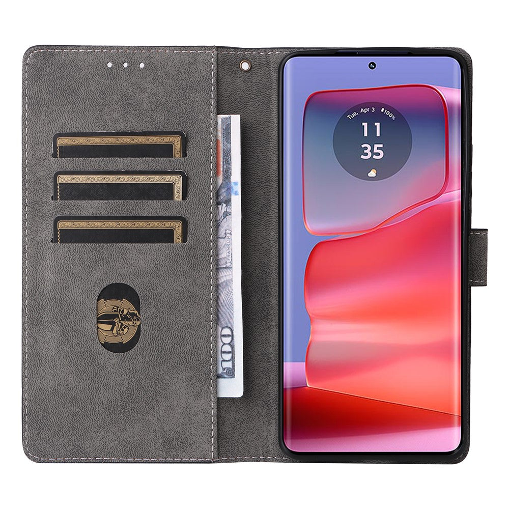 For Motorola Edge 50s Pro 5G / Edge 50 Pro 5G / Edge 50 5G Case RFID Blocking Leather Flip Magnetic Protect Phone Cover with Wrist Strap