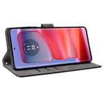 For Motorola Edge 50s Pro 5G / Edge 50 Pro 5G / Edge 50 5G Case RFID Blocking Leather Flip Magnetic Protect Phone Cover with Wrist Strap
