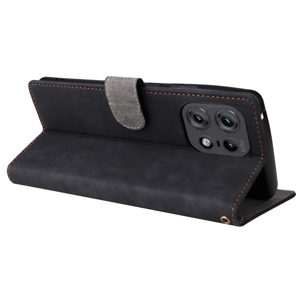 For Motorola Edge 50s Pro 5G / Edge 50 Pro 5G / Edge 50 5G Case RFID Blocking Leather Flip Magnetic Protect Phone Cover with Wrist Strap
