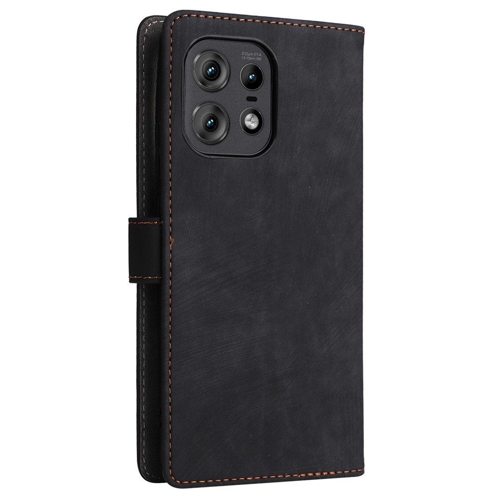 For Motorola Edge 50s Pro 5G / Edge 50 Pro 5G / Edge 50 5G Case RFID Blocking Leather Flip Magnetic Protect Phone Cover with Wrist Strap