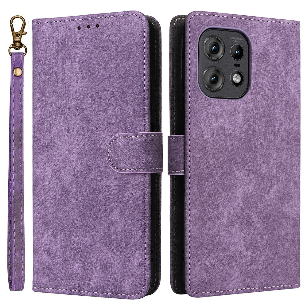 For Motorola Edge 50s Pro 5G / Edge 50 Pro 5G / Edge 50 5G Case RFID Blocking Leather Flip Magnetic Protect Phone Cover with Wrist Strap