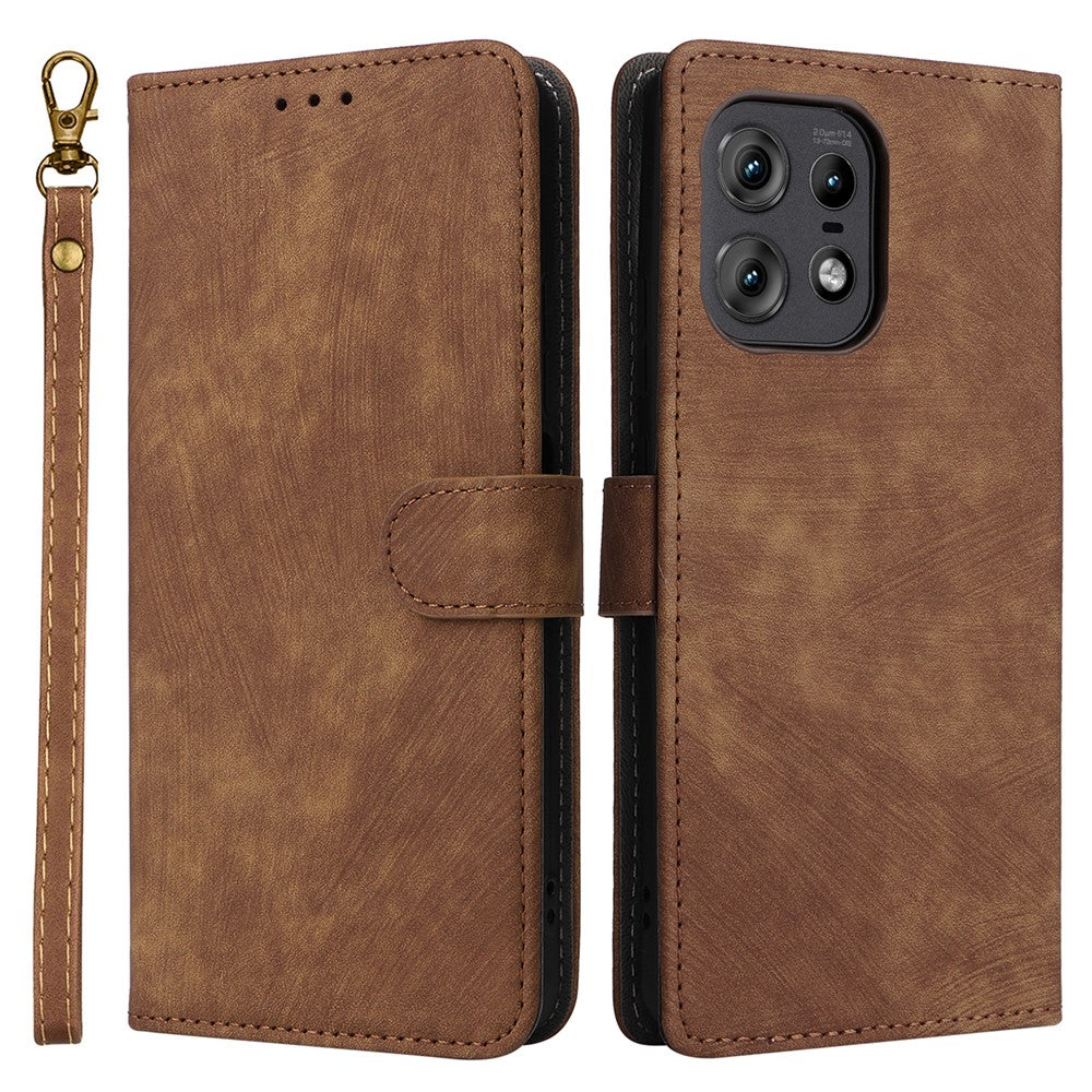 For Motorola Edge 50s Pro 5G / Edge 50 Pro 5G / Edge 50 5G Case RFID Blocking Leather Flip Magnetic Protect Phone Cover with Wrist Strap