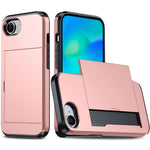 For iPhone 17e / 16e Case TPU + PC Dual Layer Armor Phone Cover with Sliding Card Slot