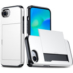 For iPhone 17e / 16e Case TPU + PC Dual Layer Armor Phone Cover with Sliding Card Slot