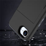 For iPhone 17e / 16e Case TPU + PC Dual Layer Armor Phone Cover with Sliding Card Slot