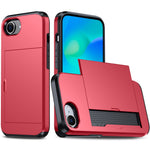 For iPhone 17e / 16e Case TPU + PC Dual Layer Armor Phone Cover with Sliding Card Slot