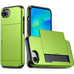 For iPhone 17e / 16e Case TPU + PC Dual Layer Armor Phone Cover with Sliding Card Slot