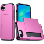 For iPhone 17e / 16e Case TPU + PC Dual Layer Armor Phone Cover with Sliding Card Slot