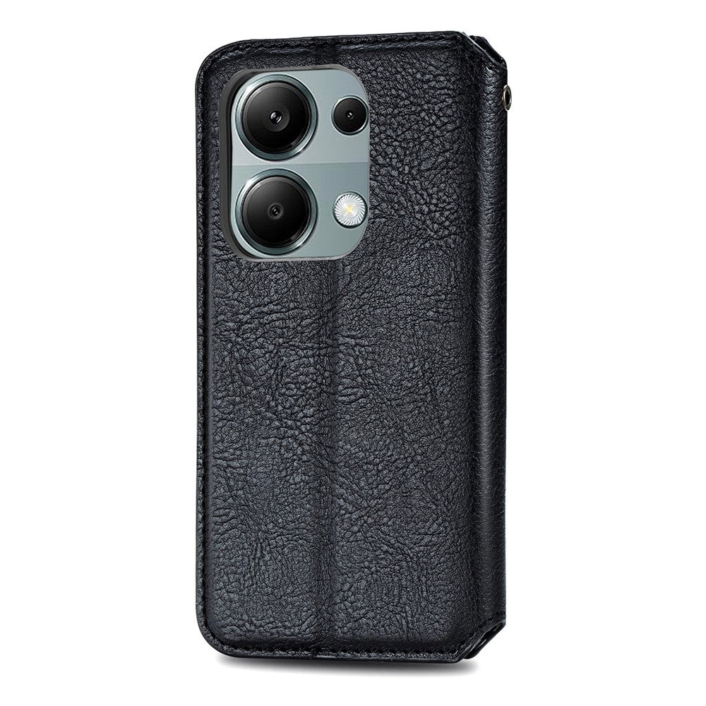 For Xiaomi Redmi Note 13 Pro 4G / Poco M6 Pro 4G PU Leather Case Rhombus Imprint Wallet Stand Phone Cover