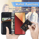 For Xiaomi Redmi Note 13 Pro 4G / Poco M6 Pro 4G PU Leather Case Rhombus Imprint Wallet Stand Phone Cover