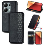 For Xiaomi Redmi Note 13 Pro 4G / Poco M6 Pro 4G PU Leather Case Rhombus Imprint Wallet Stand Phone Cover
