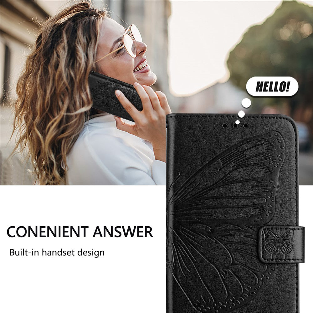 For Samsung Galaxy Z Fold6 5G Wallet Case with Wrist Strap Butterfly Imprint Leather Phone Cover