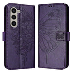 For Samsung Galaxy Z Fold6 5G Wallet Case with Wrist Strap Butterfly Imprint Leather Phone Cover