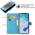 For iPhone 17th / 16th Leather Case with Strap and Card Holder Pattern Printing Phone Stand Cover