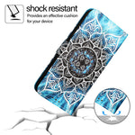 For iPhone 17th / 16th Leather Case with Strap and Card Holder Pattern Printing Phone Stand Cover