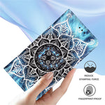 For iPhone 17th / 16th Leather Case with Strap and Card Holder Pattern Printing Phone Stand Cover