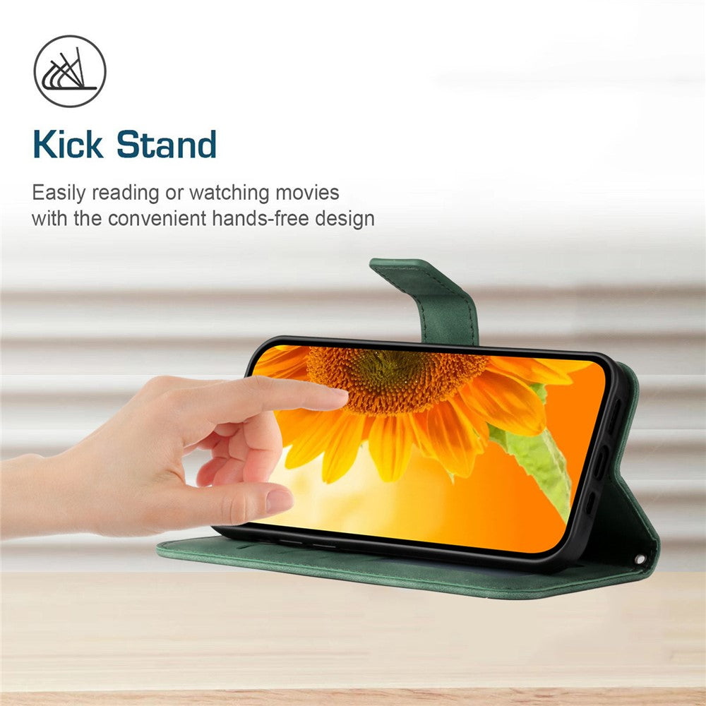 HT04 For Oppo A60 4G Case Sunflower Leather Wallet Phone Cover with Wrist Strap