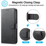 LC.IMEEKE Til iPhone 17e / 16e Cover Kalvetekstur Magnetlås Stativ Telefoncover
