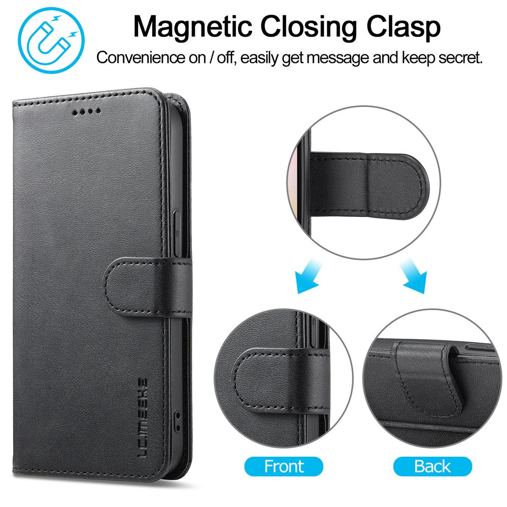 LC.IMEEKE Til iPhone 17e / 16e Cover Kalvetekstur Magnetlås Stativ Telefoncover