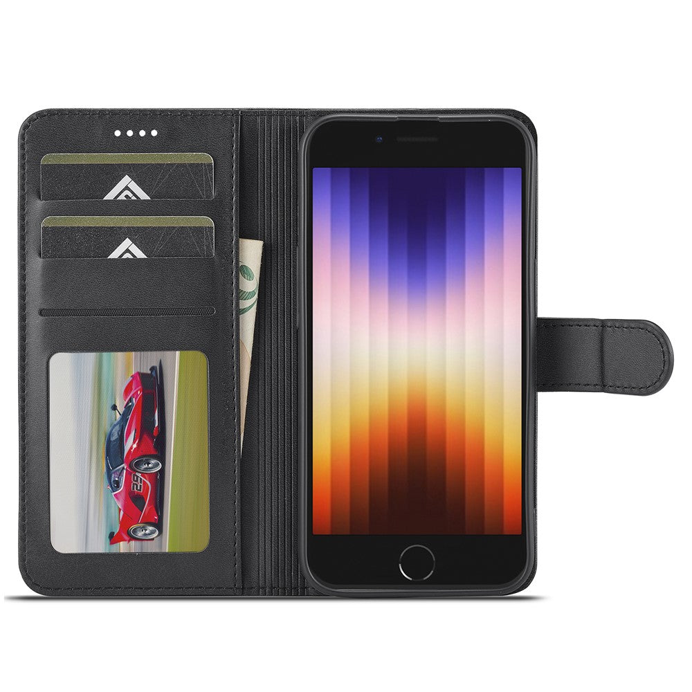 LC.IMEEKE Til iPhone 17e / 16e Cover Kalvetekstur Magnetlås Stativ Telefoncover
