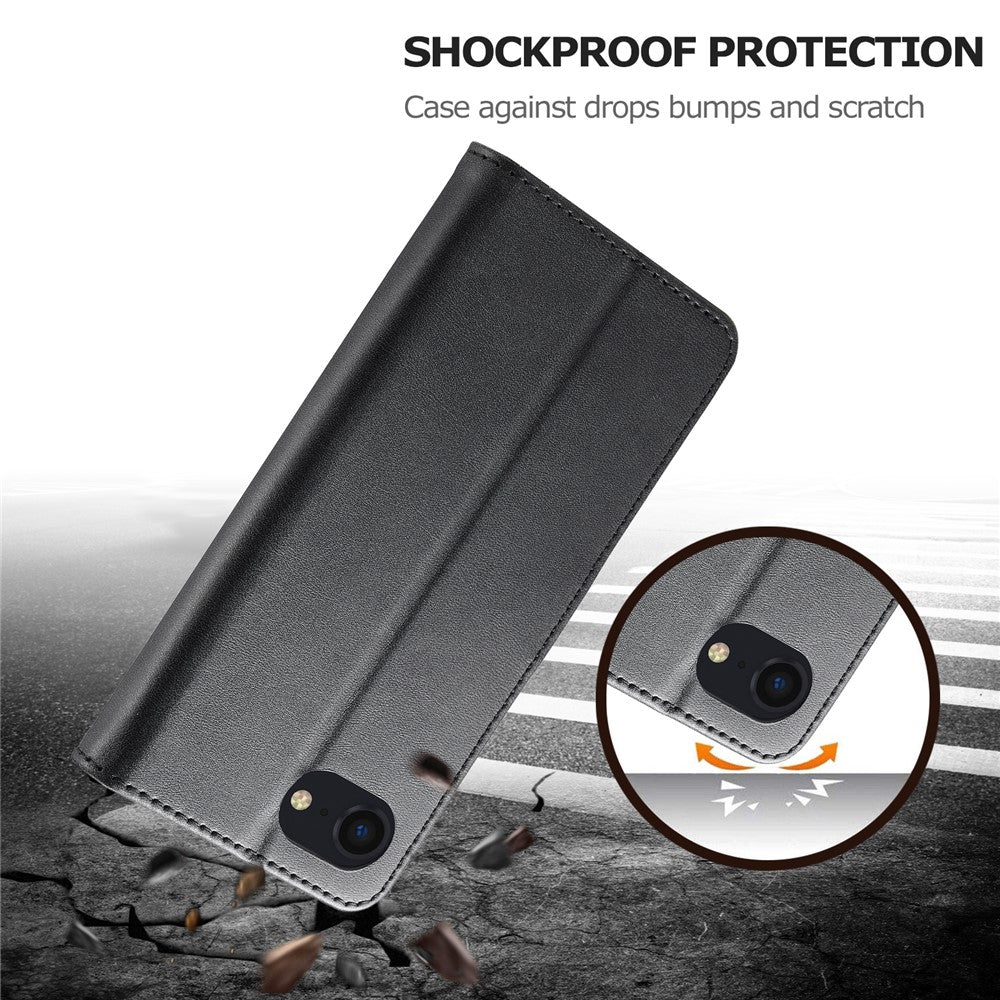 LC.IMEEKE Til iPhone 17e / 16e Cover Kalvetekstur Magnetlås Stativ Telefoncover