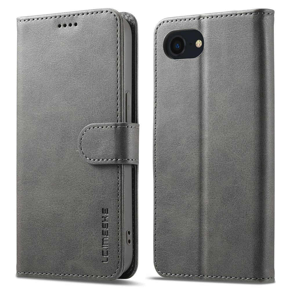 LC.IMEEKE Til iPhone 17e / 16e Cover Kalvetekstur Magnetlås Stativ Telefoncover