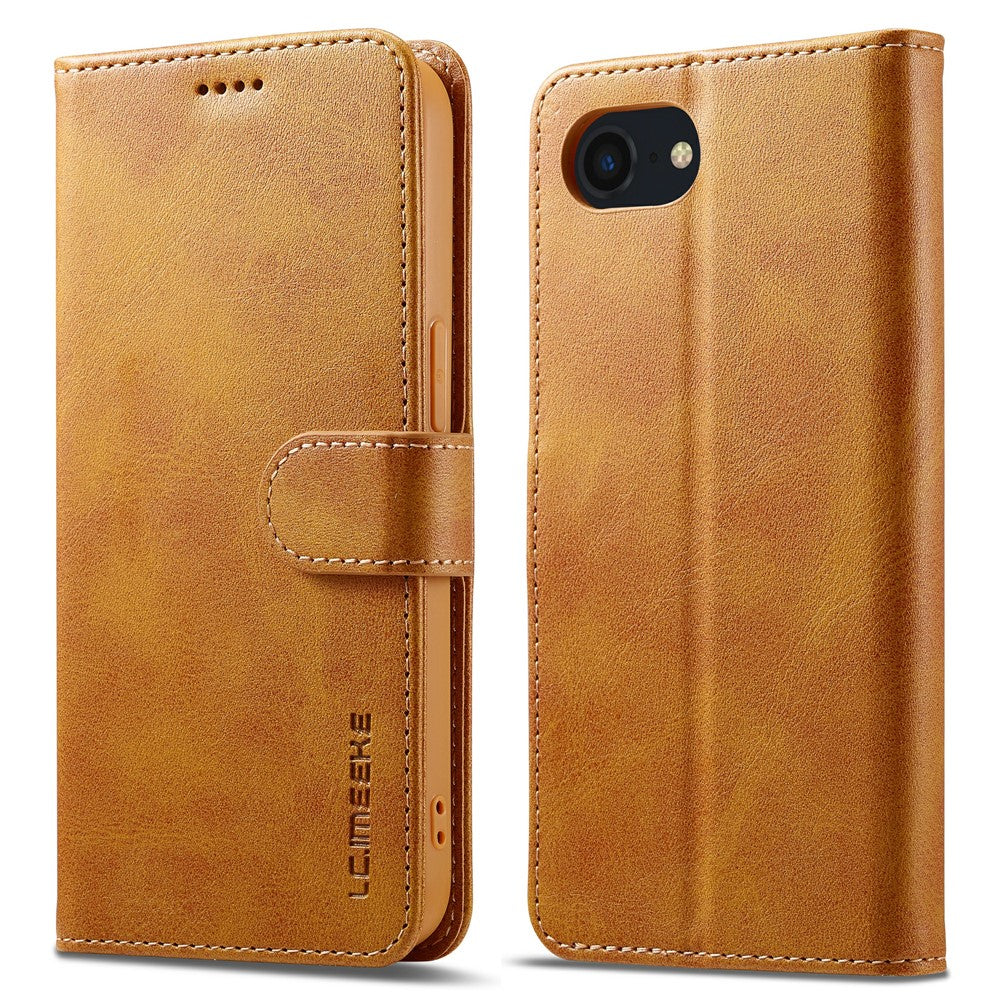 LC.IMEEKE Til iPhone 17e / 16e Cover Kalvetekstur Magnetlås Stativ Telefoncover