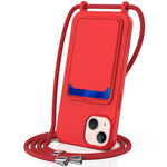 For iPhone 14 Plus Case with Lanyard Liquid Silicone Shockproof Phone Cover
