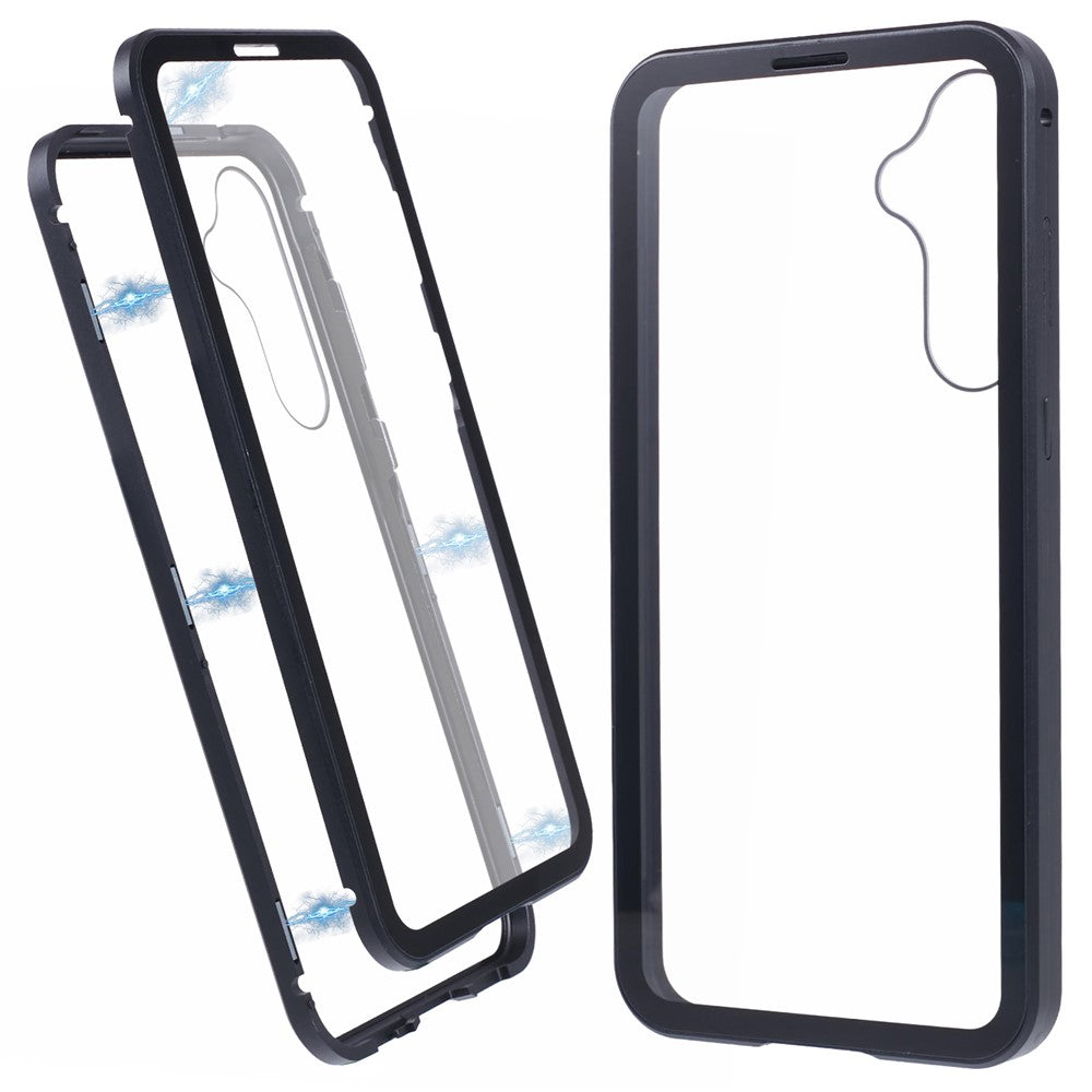 Samsung Galaxy A15 5G Helkroppsskal Magnetiskt Härdat Glas Dubbelsidigt mobilskal