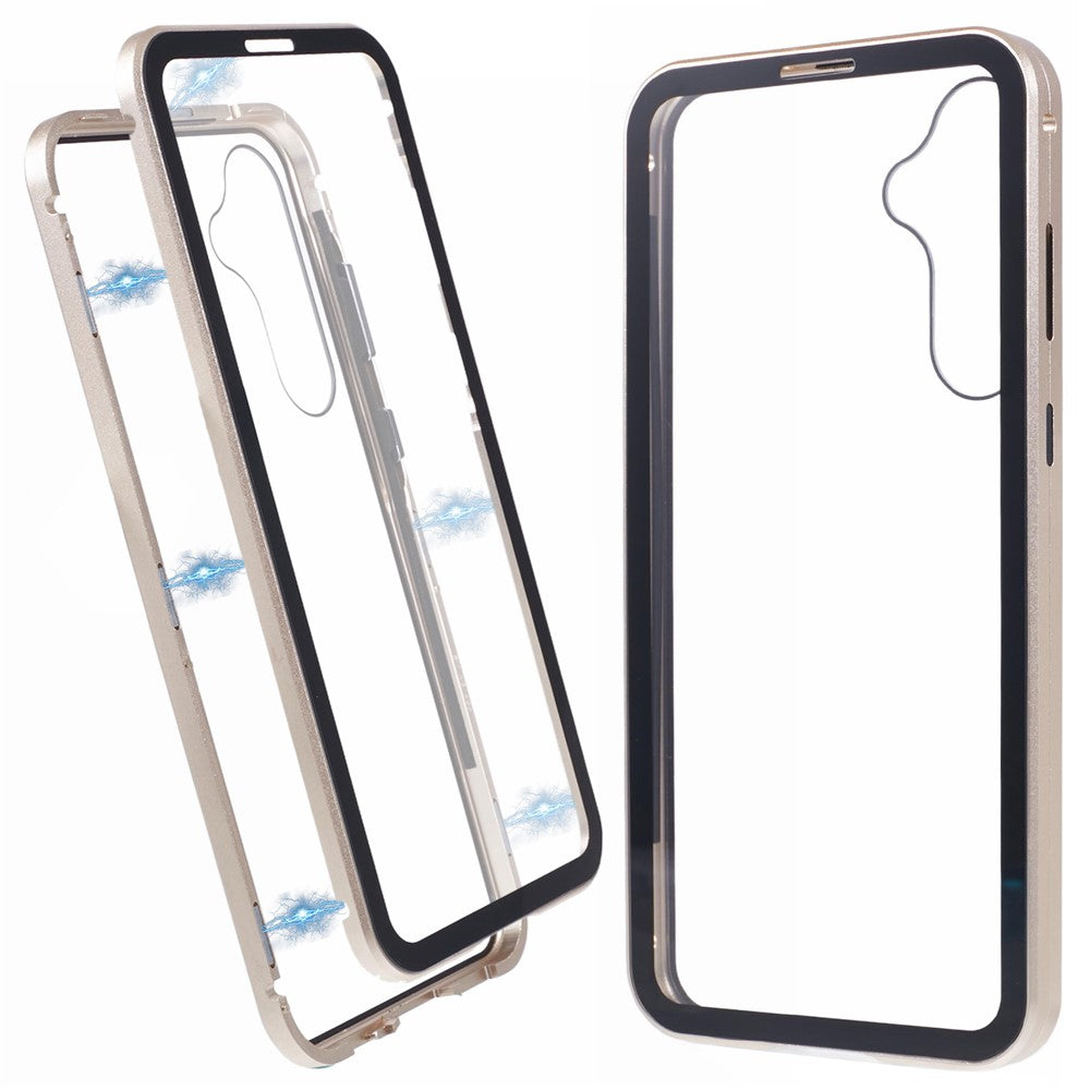 Samsung Galaxy A15 5G Helkroppsskal Magnetiskt Härdat Glas Dubbelsidigt mobilskal
