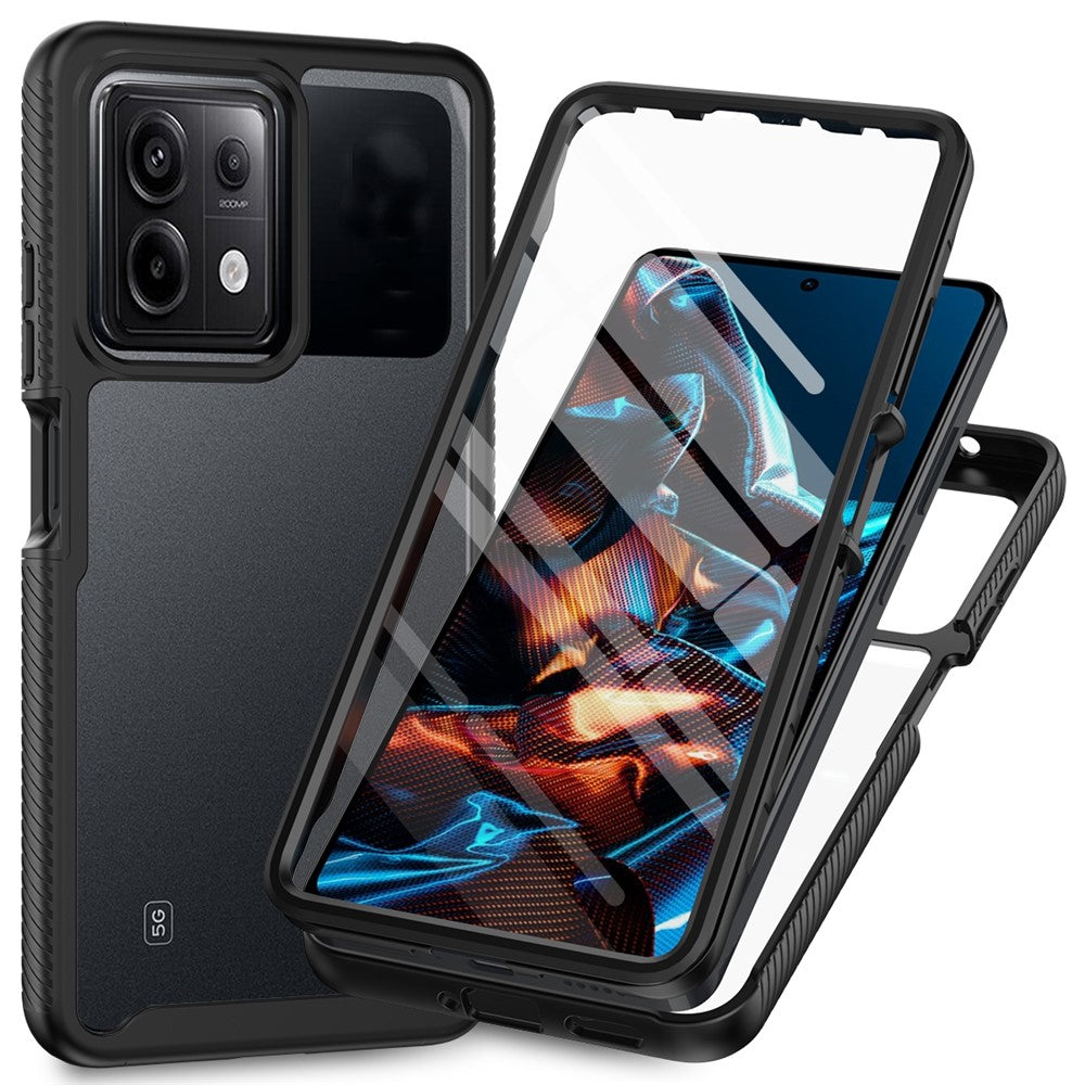 Xiaomi Redmi Note 13 Pro 5G / Poco X6 5G-skal med PET-skärmfilm PC+TPU heltäckande mobilskal