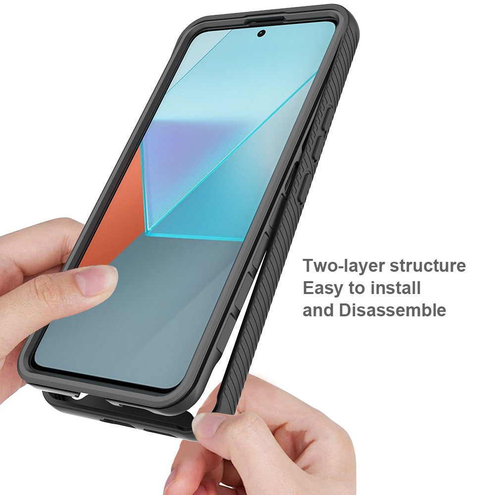 Xiaomi Redmi Note 13 Pro 5G / Poco X6 5G-skal med PET-skärmfilm PC+TPU heltäckande mobilskal