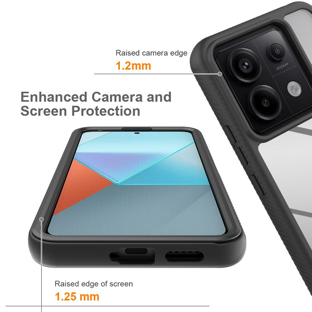 Xiaomi Redmi Note 13 Pro 5G / Poco X6 5G-skal med PET-skärmfilm PC+TPU heltäckande mobilskal