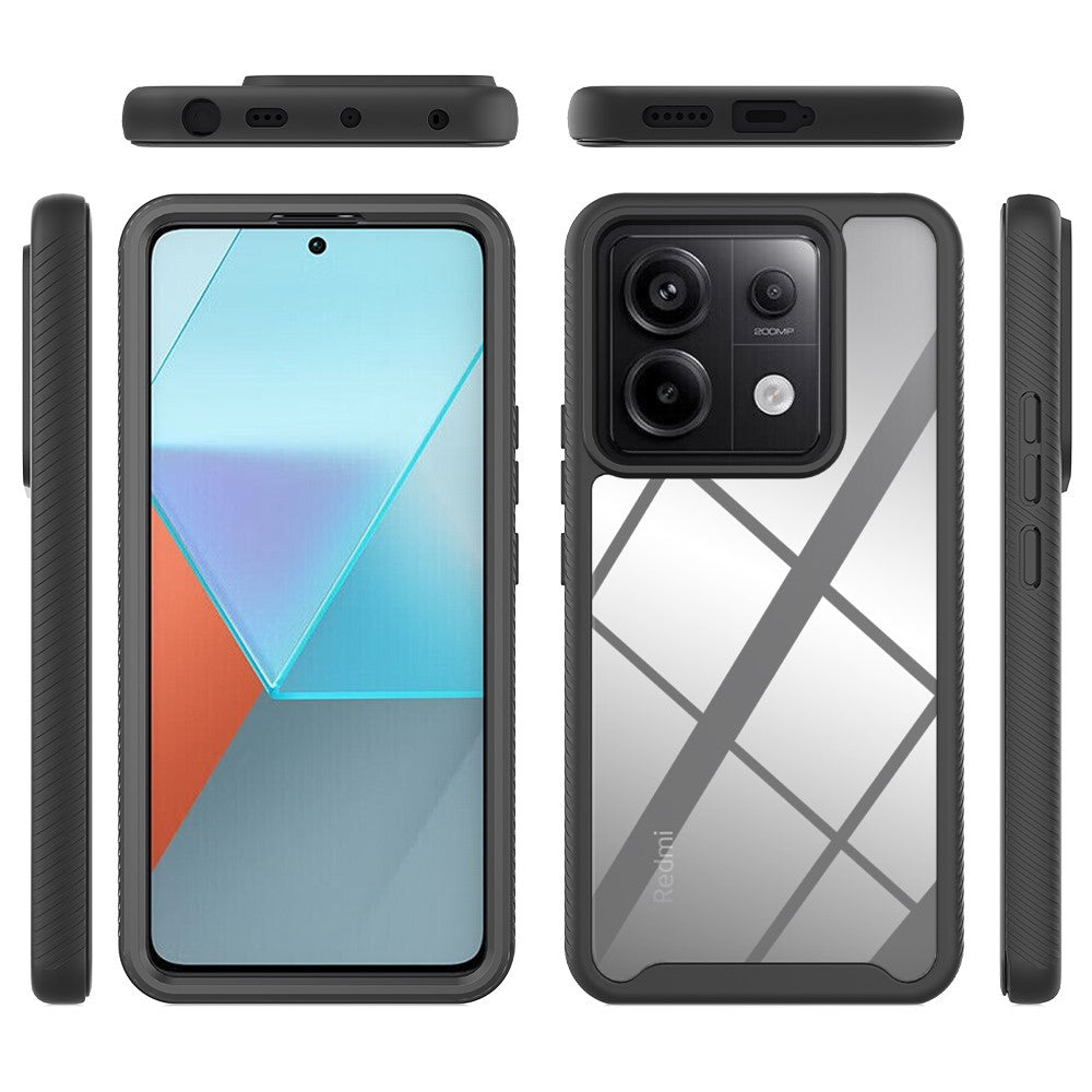 Xiaomi Redmi Note 13 Pro 5G / Poco X6 5G-skal med PET-skärmfilm PC+TPU heltäckande mobilskal
