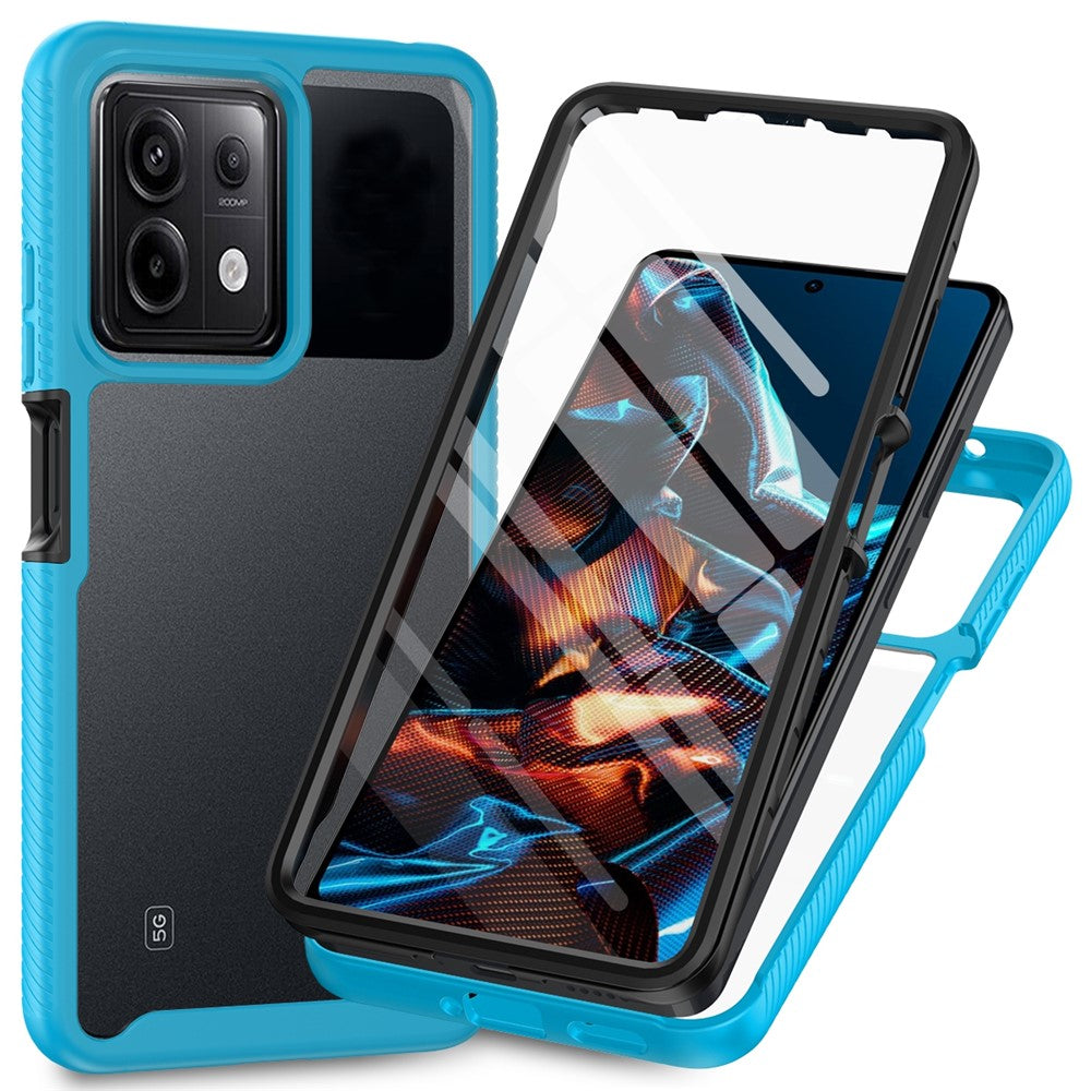 Xiaomi Redmi Note 13 Pro 5G / Poco X6 5G-skal med PET-skärmfilm PC+TPU heltäckande mobilskal